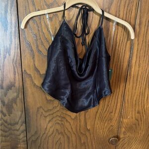 Wild Fable Black Satin Top
